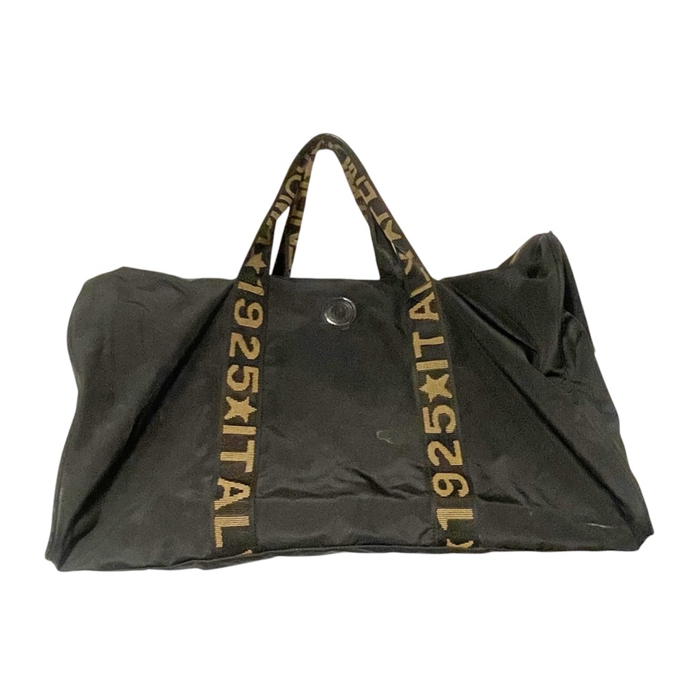 FENDI BLACK NYLON LEATHER 2 WAY‎ TRAVEL Duffle HAND BAG/1A4261
